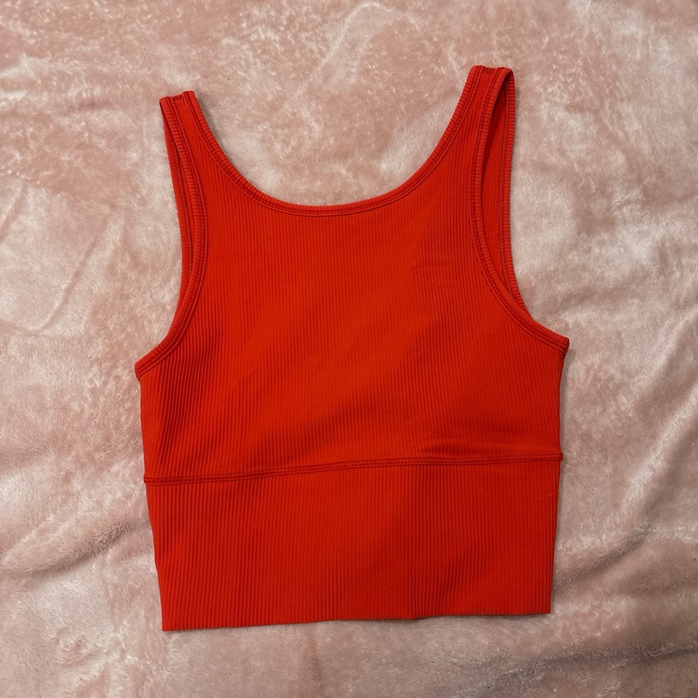 Lululemon Athletica Bold Red Ribbed Top